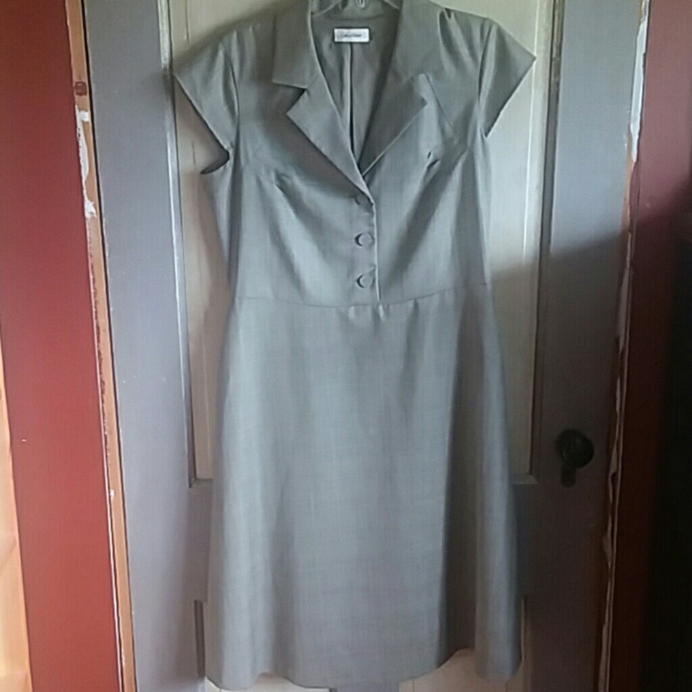 Calvin Klein Cap Sleeve Plaid Dress
